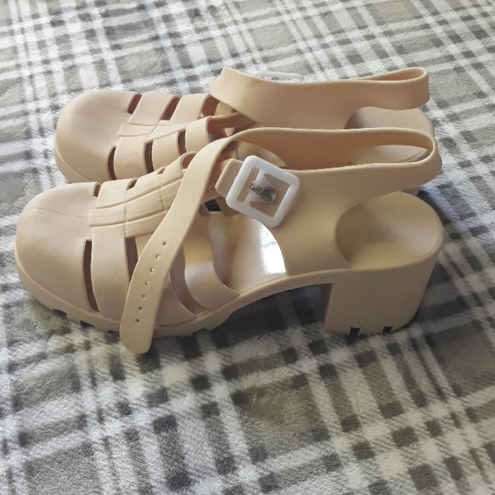 Block Heel Jelly Shoes